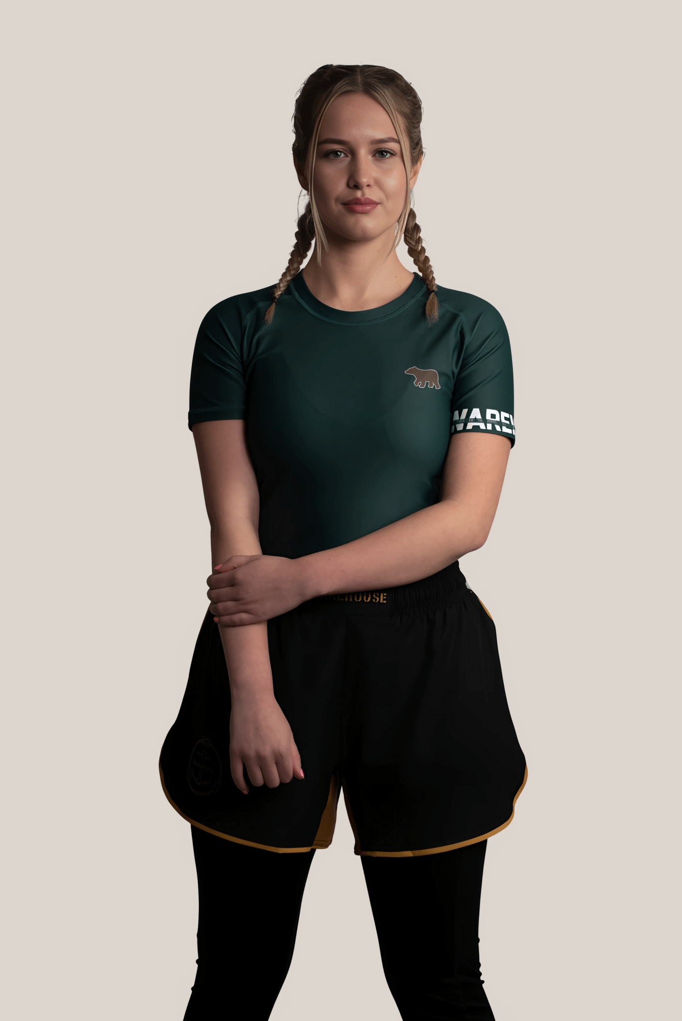 Dark Green Rash Guard - Womens