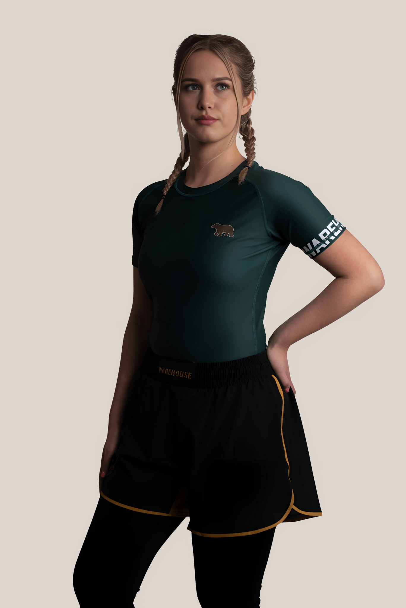 Dark Green Rash Guard - Womens
