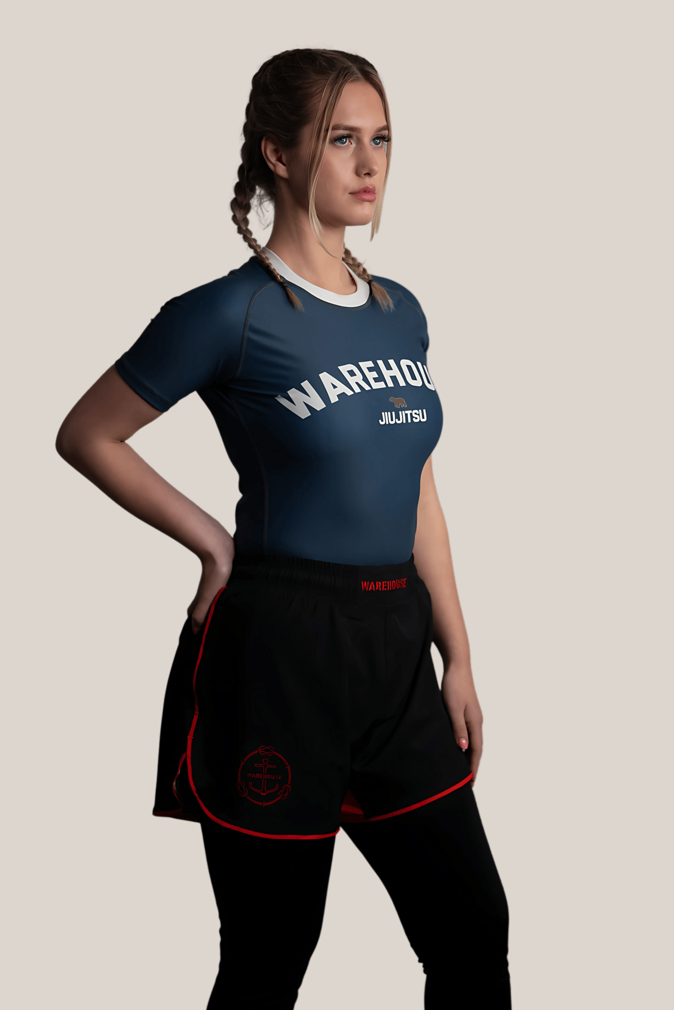 Navy Rash Guard - Womens